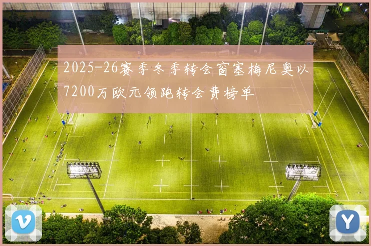2025-26赛季冬季转会窗塞梅尼奥以7200万欧元领跑转会费榜单